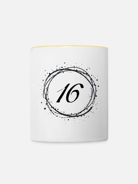 16 - Tasse zweifarbig - Weiß/Gelb