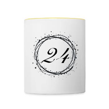 24 - Tasse zweifarbig - Weiß/Gelb - Vorne
