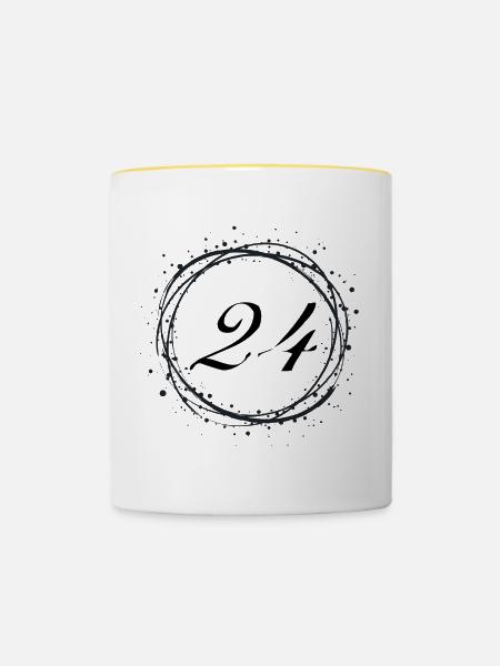 24 - Tasse zweifarbig - Weiß/Gelb