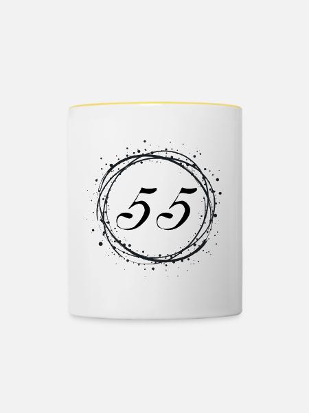 55 - Tasse zweifarbig - Weiß/Gelb