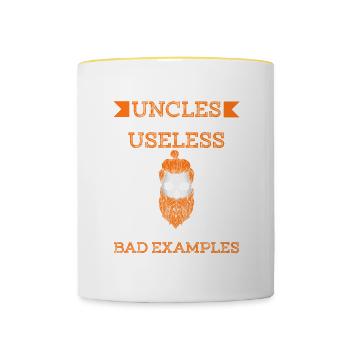 Papa Onkel Papa Verwandte Onkel Völlig nutzlos - Tasse zweifarbig - Weiß/Gelb - Vorne