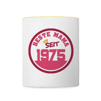 1975 - Contrasting Mug - white/yellow - Front