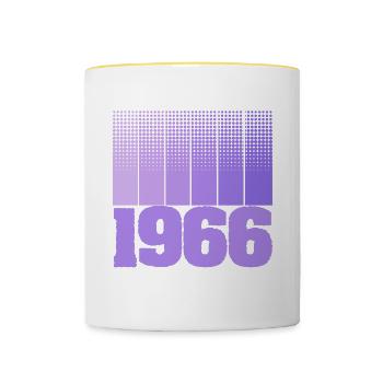 Jahr 1966 - Tasse zweifarbig - Weiß/Gelb - Vorne