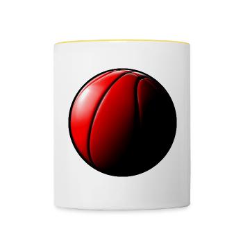 Basketball Sunrise Round - Contrasting Mug - white/yellow - Front