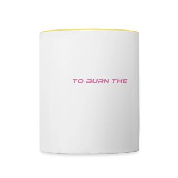 Nice Running Tee For Runners With Saying "I Run - Contrasting Mug - white/yellow - Front
