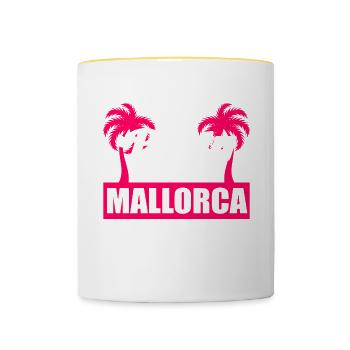 Party Crew Mallorca Nightlife Tee For Alcoholic - Contrasting Mug - white/yellow - Front