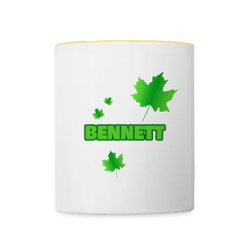 First name Bennett - Contrasting Mug - white/yellow - Front