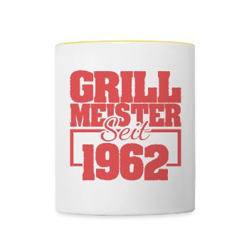 Jahr 1962 - Tasse zweifarbig - Weiß/Gelb - Vorne