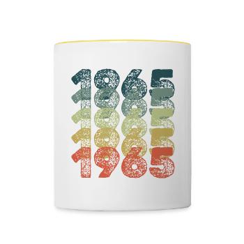 Année 1965 - Mug contrasté - blanc/jaune - Devant