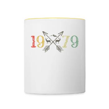 Classic Vintage 1979 Design T-shirt Design Retro - Tasse zweifarbig - Weiß/Gelb - Vorne