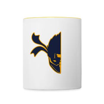 Half Face Ninja Karate Martial Arts Fencer Ninja - Contrasting Mug - white/yellow - Front