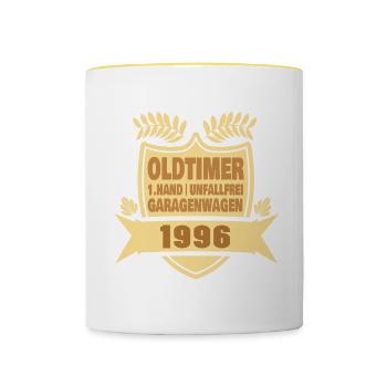 Oma 1996 - Tasse zweifarbig - Weiß/Gelb - Vorne