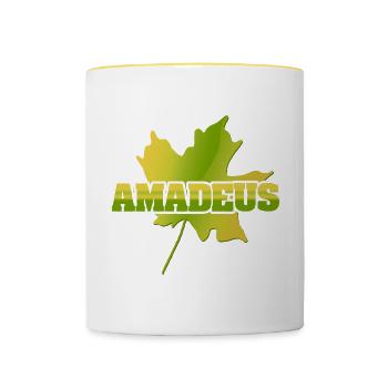 Autumn Maple Leaf Amadeus - Contrasting Mug - white/yellow - Front