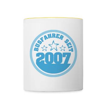 2007 - Tasse zweifarbig - Weiß/Gelb - Vorne