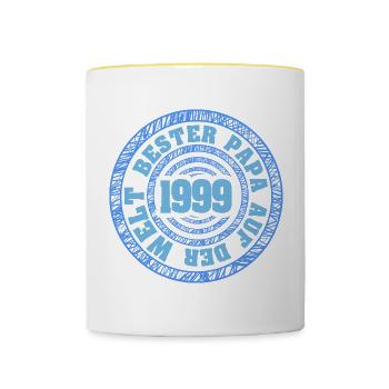 Jahr 1999 - Tasse zweifarbig - Weiß/Gelb - Vorne