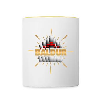 Bowling champion Baldur - Mug contrasté - blanc/jaune - Devant