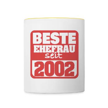 2002 - Tasse zweifarbig - Weiß/Gelb - Vorne