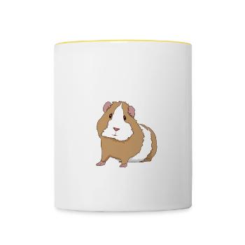 Wheek Mignon Cochon d'Inde Chemise Pour Les - Mug contrasté - blanc/jaune - Devant
