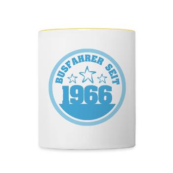 Bus 1966 - Tasse zweifarbig - Weiß/Gelb - Vorne