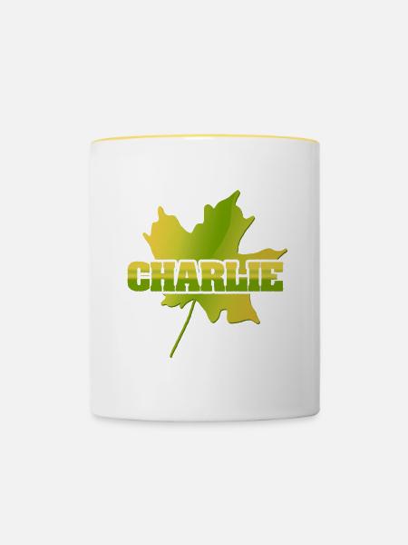 Geschenk für Charlie - Tasse zweifarbig - Weiß/Gelb