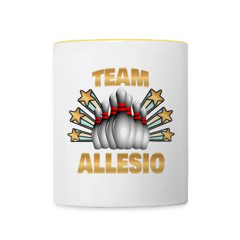 Kegeln Allesio - Tasse zweifarbig - Weiß/Gelb - Vorne