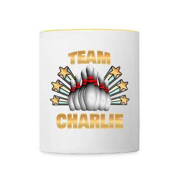 Bowling Charlie - Contrasting Mug - white/yellow - Front