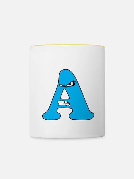 A - Tasse zweifarbig - Weiß/Gelb