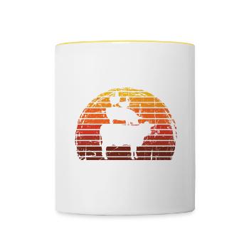 Sei freundlich zu jeder Art einzigartiges Grillshirt - Tasse zweifarbig - Weiß/Gelb - Vorne