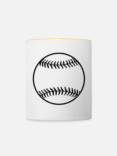 Baseball - Tasse zweifarbig - Weiß/Gelb