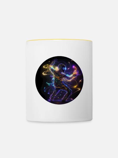 Dance Halluzination Techno - Tasse zweifarbig - Weiß/Gelb