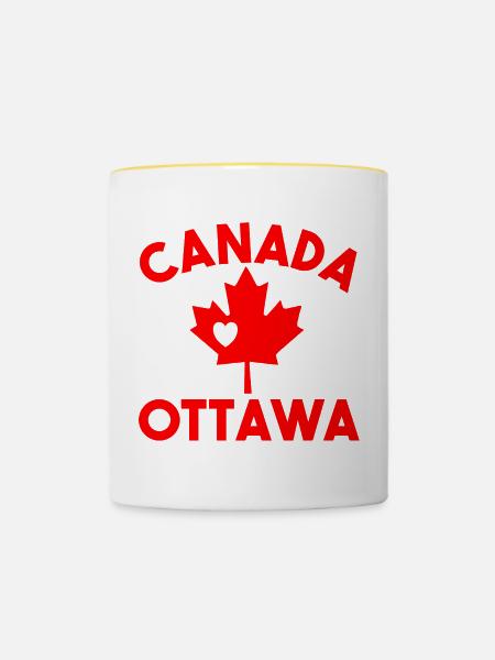 Kanada Ottawa Ontario - Tasse zweifarbig - Weiß/Gelb