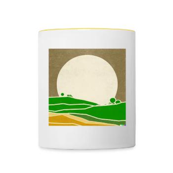 Retro Sunset - Contrasting Mug - white/yellow - Front