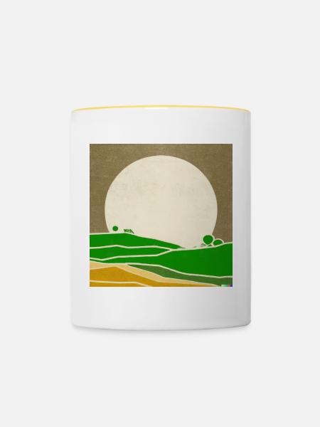 Retro Sunset - Tasse zweifarbig - Weiß/Gelb