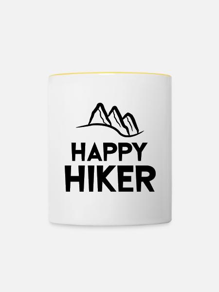 Wandern Wanderung Naturerlebnis Wanderer Statement - Tasse zweifarbig - Weiß/Gelb