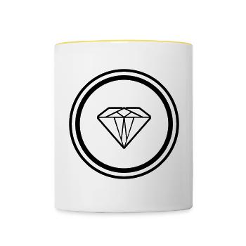 Diamond Symbol - Contrasting Mug - white/yellow - Front
