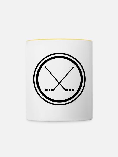 Eishockey hockeyschläger - Tasse zweifarbig - Weiß/Gelb