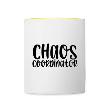 Chaos coordinator - Contrasting Mug - white/yellow - Front