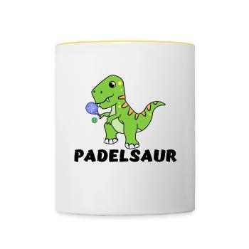 Bälle Spruch Spieler Padelspiel Padel Schläger - Tasse zweifarbig - Weiß/Gelb - Vorne