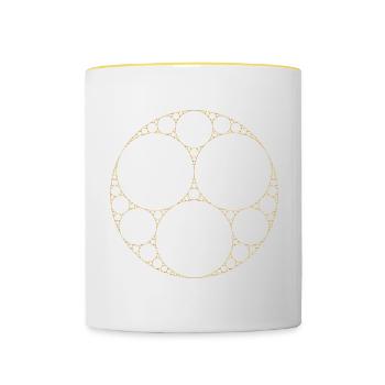 Apollinische Dichtung Math Fraktal Heiliges Gold - Tasse zweifarbig - Weiß/Gelb - Vorne