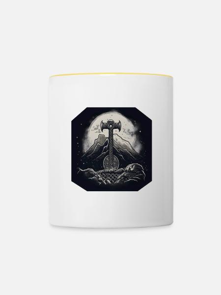 Mjölnir - Tasse zweifarbig - Weiß/Gelb
