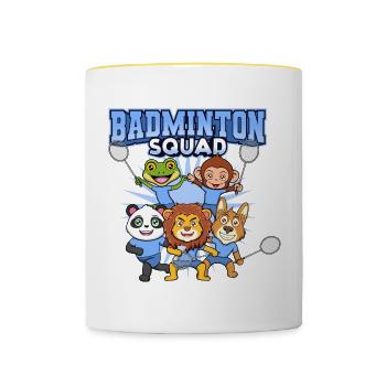 Raquette de badminton Badminton Squad Animal - Mug contrasté - blanc/jaune - Devant
