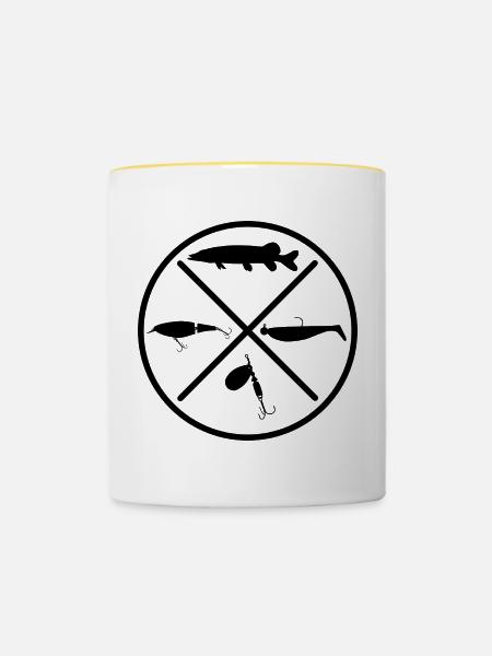 Hecht - Tasse zweifarbig - Weiß/Gelb