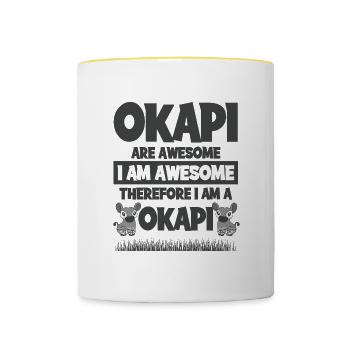 Okapi Design - Tasse zweifarbig - Weiß/Gelb - Vorne