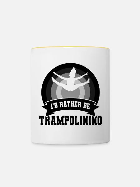 I’d Rather Be Trampolining - Tasse zweifarbig - Weiß/Gelb
