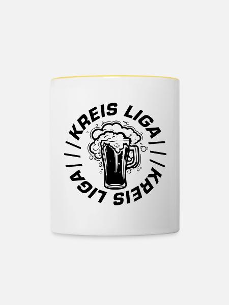 Kreis Liga - Tasse zweifarbig - Weiß/Gelb