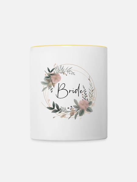 Bride - Tasse zweifarbig - Weiß/Gelb