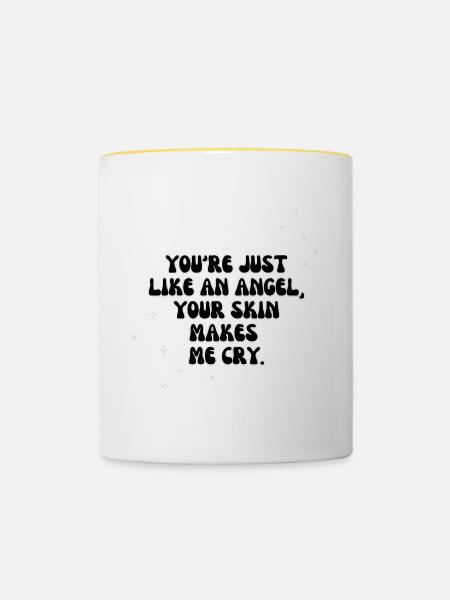 Die besten Rocksongtexte - Tasse zweifarbig - Weiß/Gelb