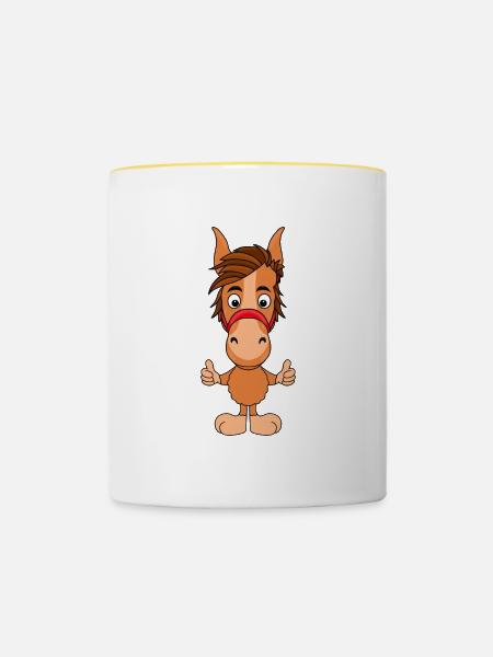 PFERD - PONY - Tasse zweifarbig - Weiß/Gelb