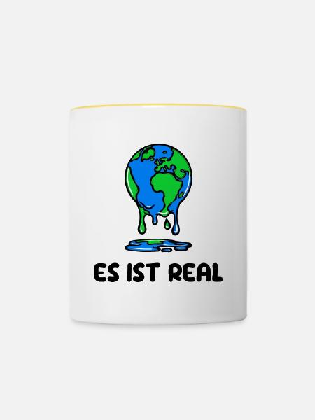 Umwelt Mutter Erde Natur Statement Naturschutz - Tasse zweifarbig - Weiß/Gelb
