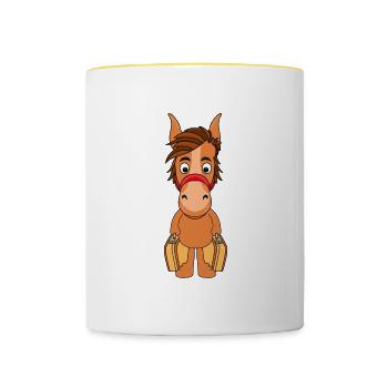 PFERD - PONY - Tasse zweifarbig - Weiß/Gelb - Vorne